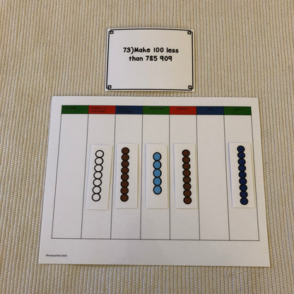Montessori math: advanced place value task cards set 2 - montessorikiwi