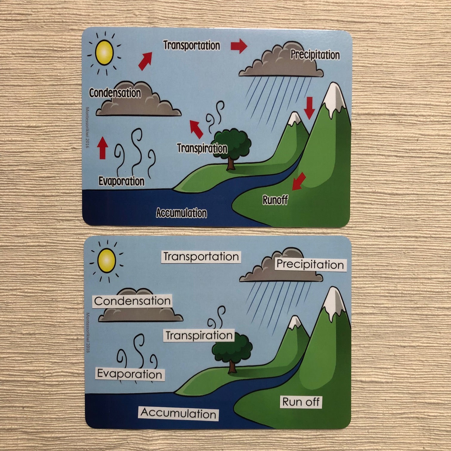 Water Cycle 4 Part Cards - montessorikiwi