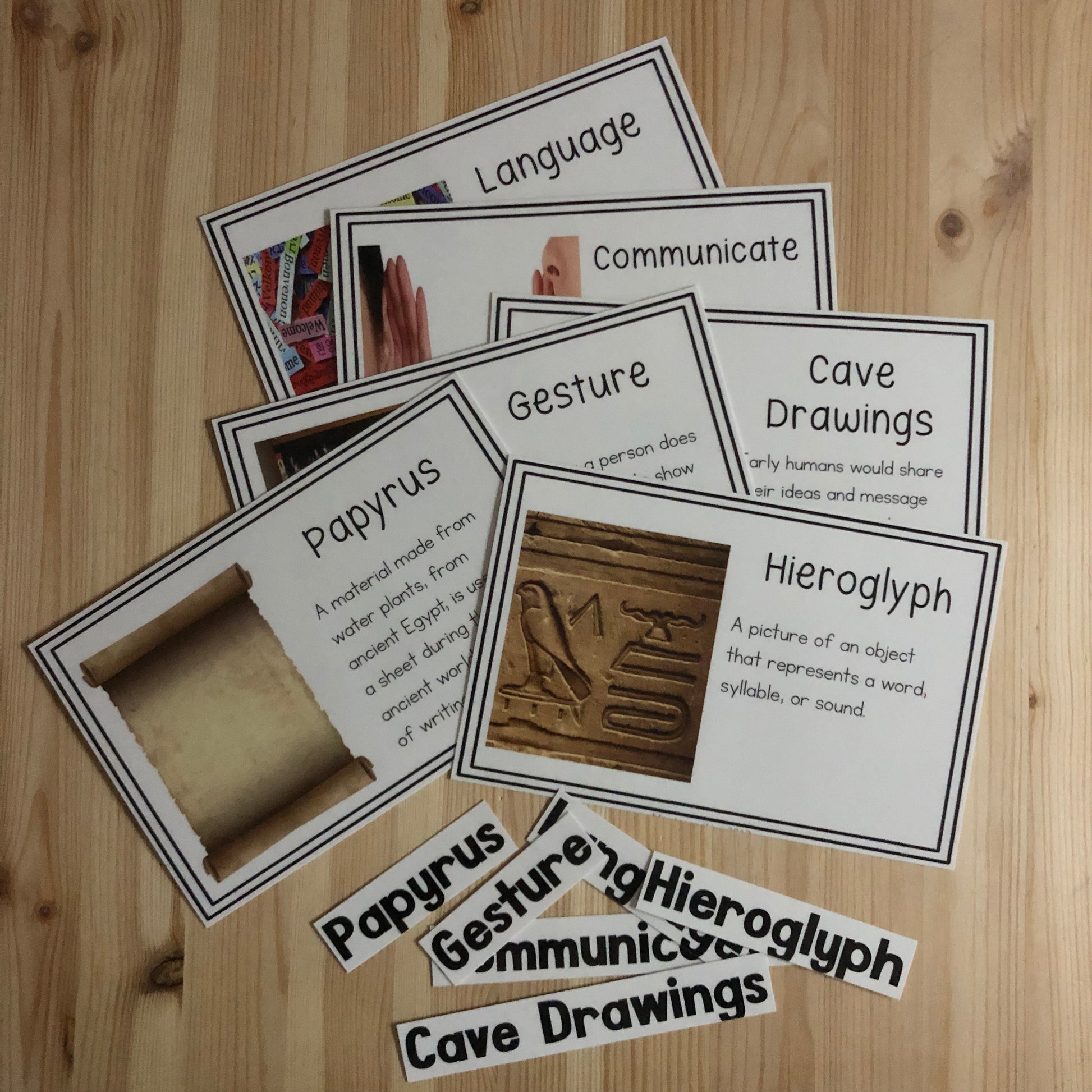 Vocab Words for Montessori Great Stories Bundle - montessorikiwi