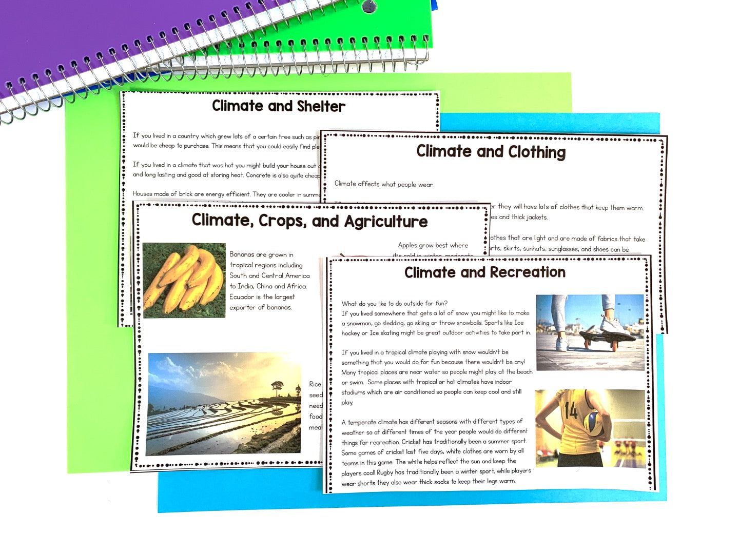 Montessori Geographic Impressionistic Charts and Follow up Work - Climate (cosmic) - montessorikiwi