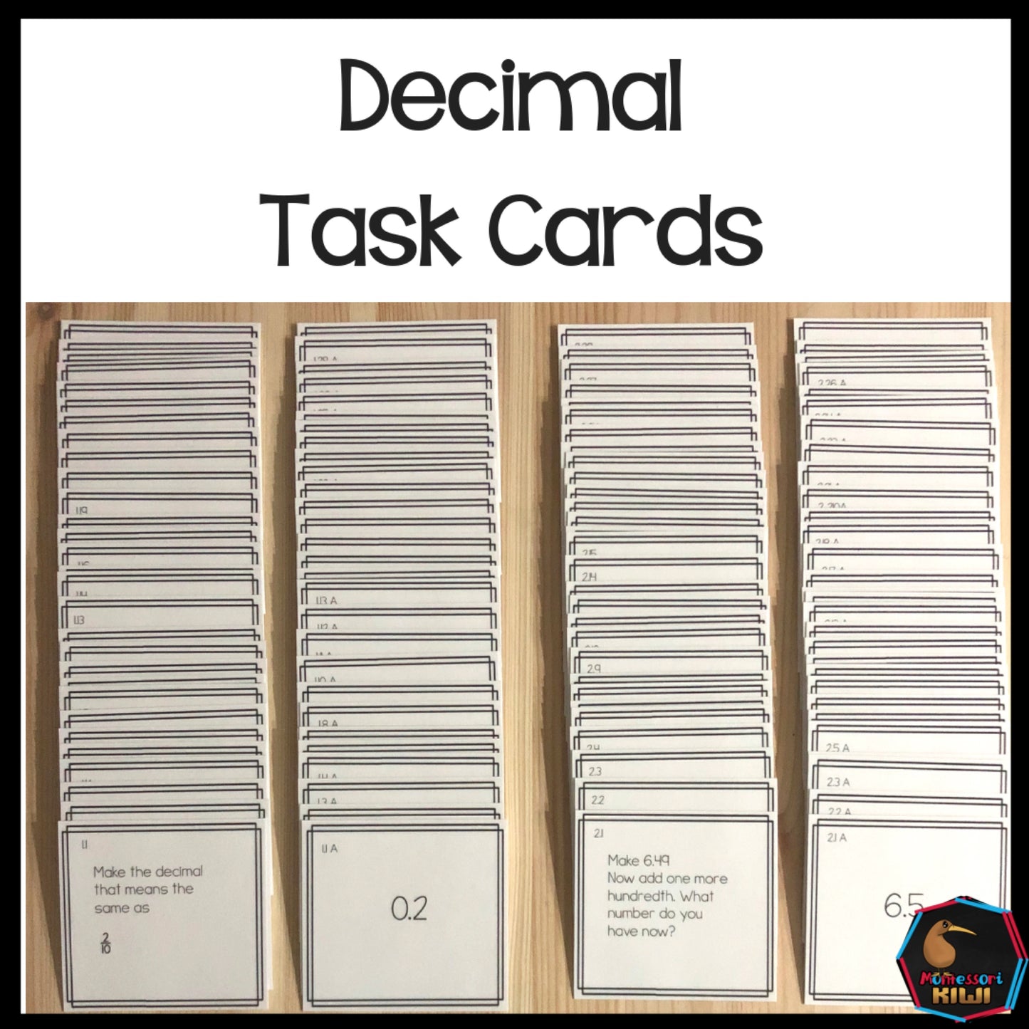 Decimal Task Cards - montessorikiwi