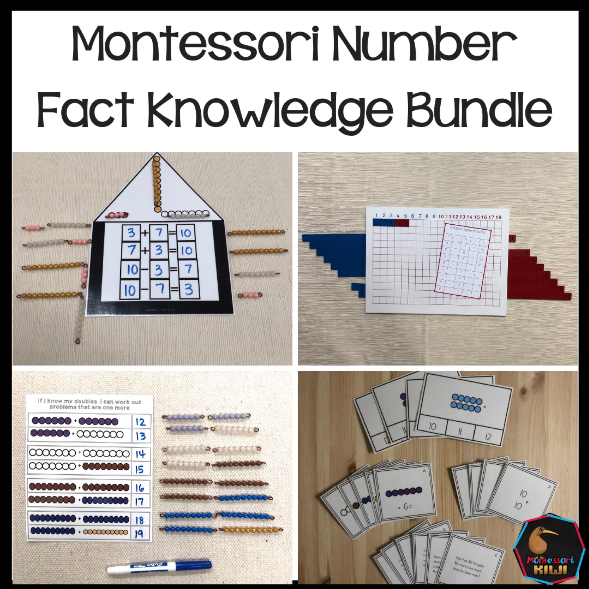 Number fact knowledge bundle - montessorikiwi