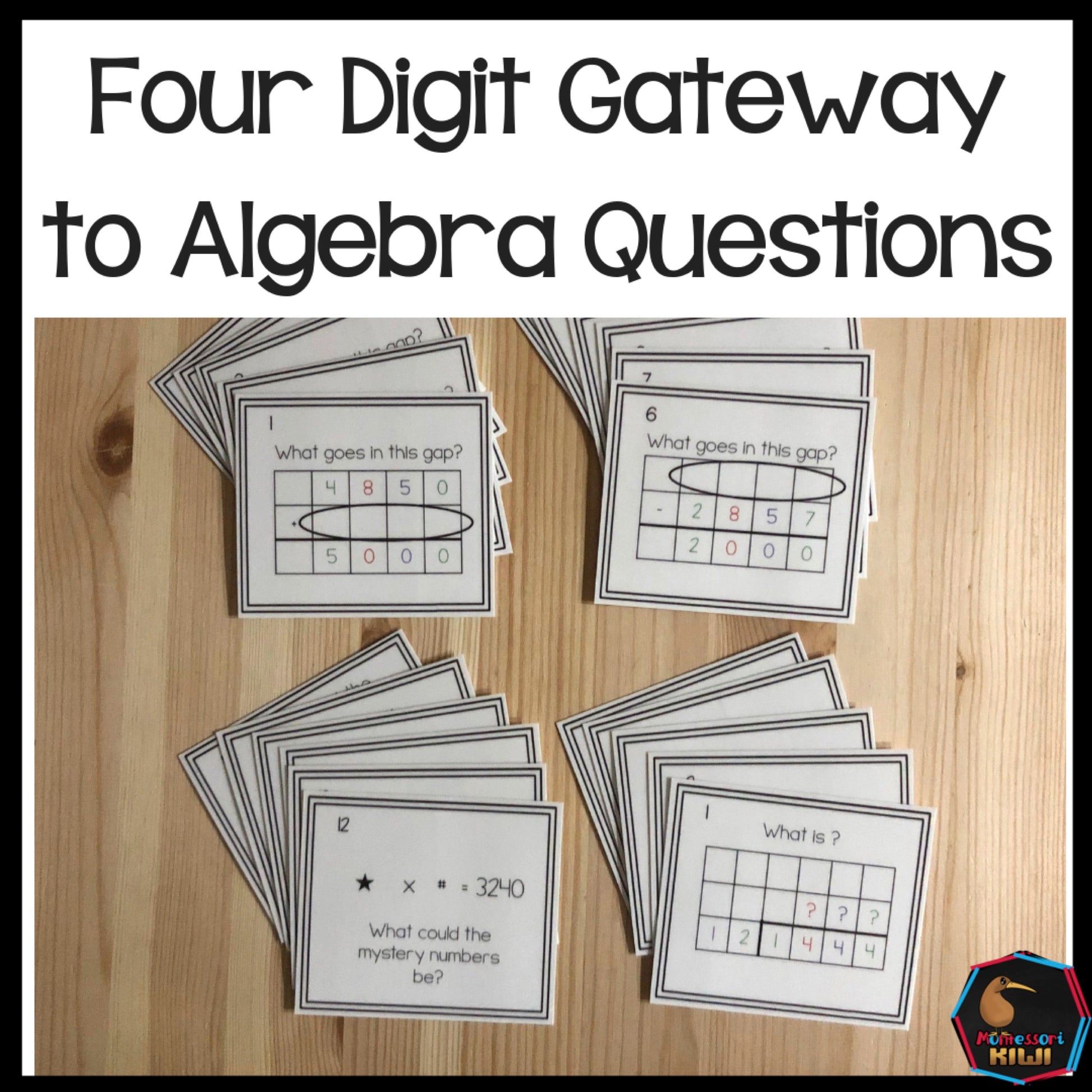 Four digit 'Gateway to Algebra' questions - montessorikiwi