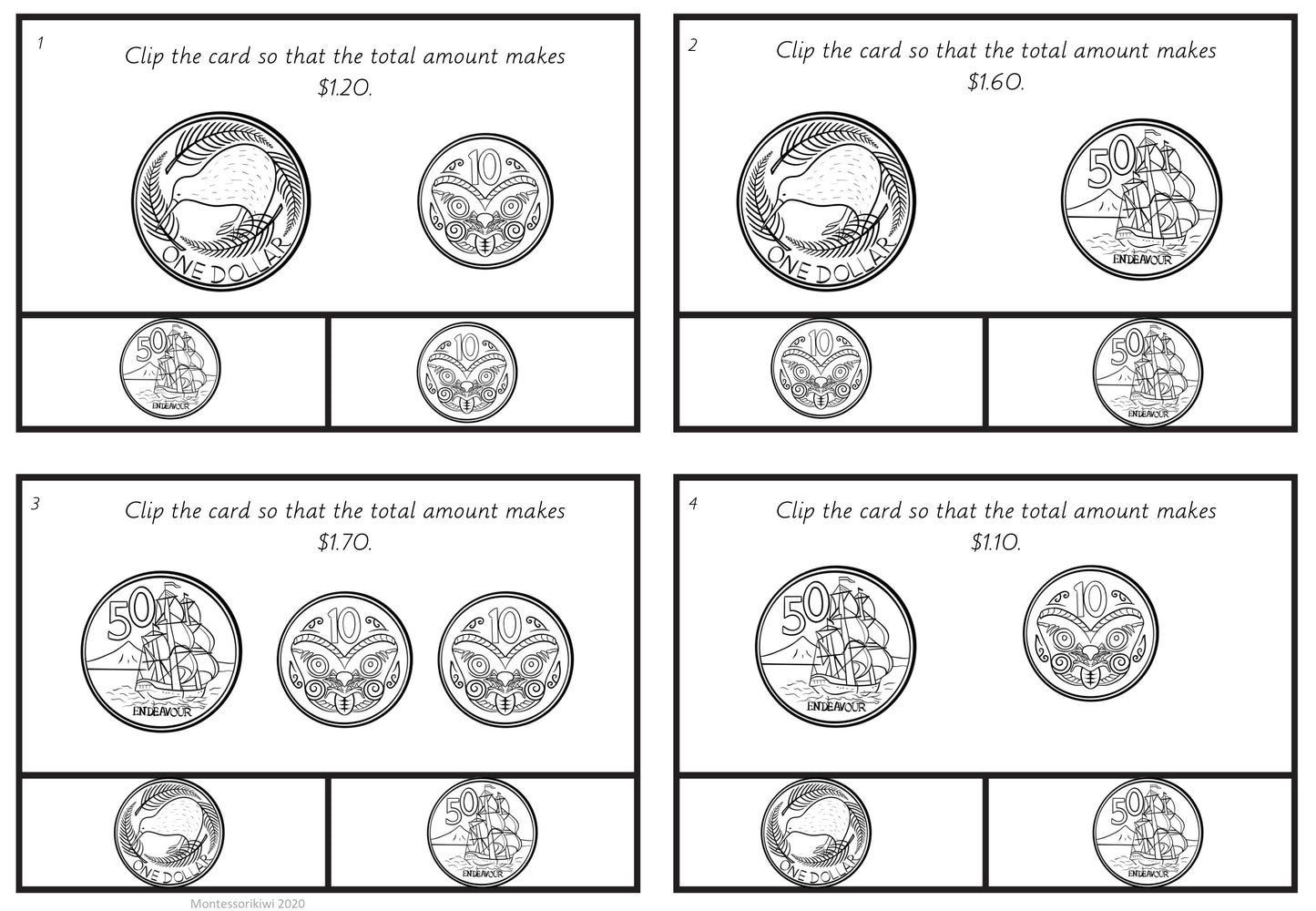 New Zealand Money - What coin do I need to make the total amount? - montessorikiwi