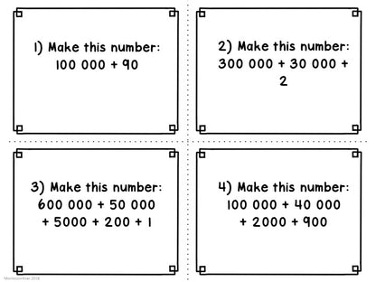 Montessori math: advanced place value task cards set 2 - montessorikiwi