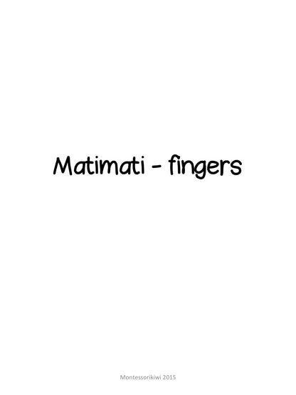 Māori numbers and counting - montessorikiwi