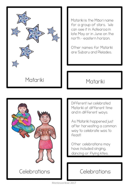Matariki Matching cards (Montessori inspired) Lower Primary - montessorikiwi