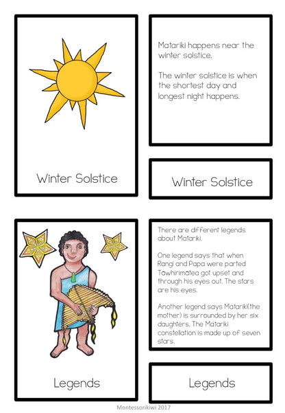 Matariki Matching cards (Montessori inspired) Lower Primary - montessorikiwi