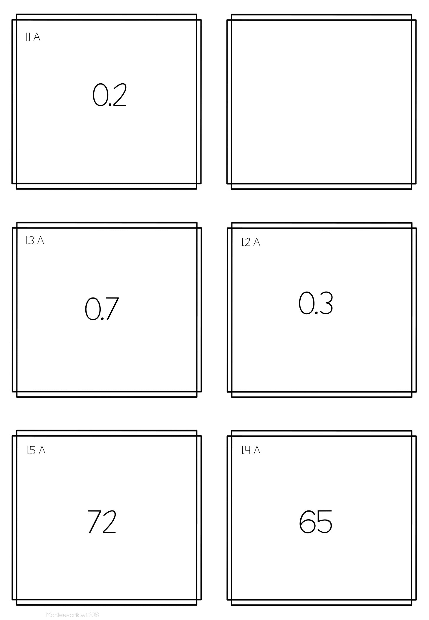 Decimal Task Cards – montessorikiwi