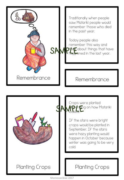 Matariki Matching cards (Montessori inspired) Lower Primary - montessorikiwi