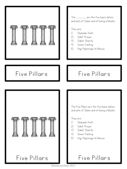 Islam 5 part cards (cosmic) - montessorikiwi
