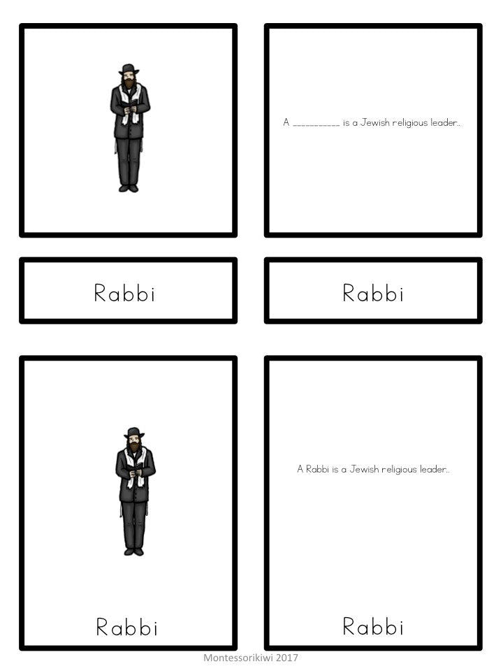 Judaism 5 part cards (cosmic) - montessorikiwi