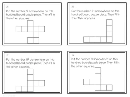 Hundred Board Puzzle Pieces Task Cards - montessorikiwi