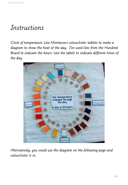 Montessori Geographic Impressionistic Charts - Heat, Atmosphere & Day Follow Up (Cosmic) - montessorikiwi