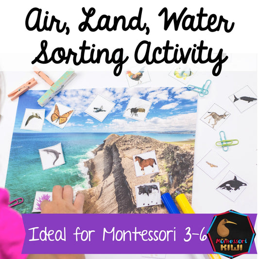 Air Land Water Montessori sorting (animals) - montessorikiwi