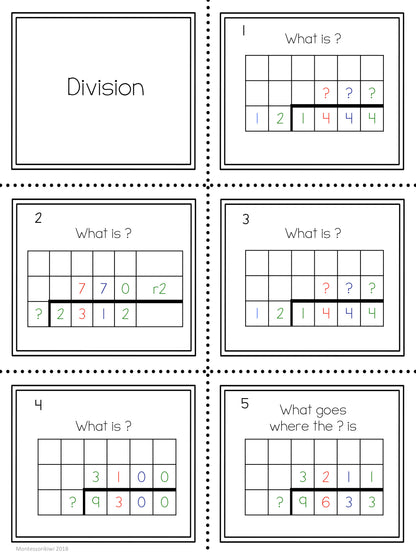 Four digit 'Gateway to Algebra' questions - montessorikiwi
