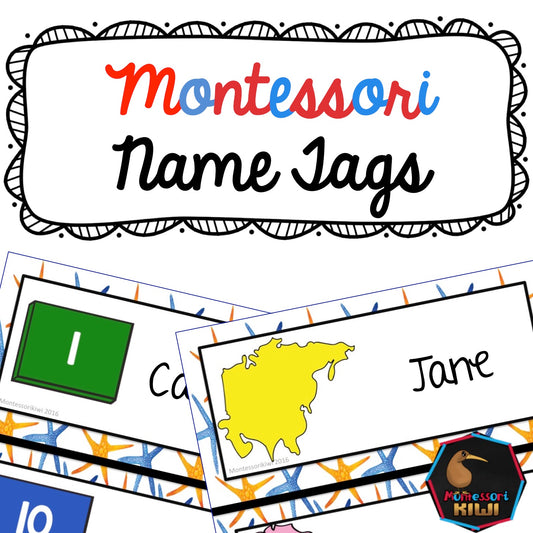 Montessori Name Tags - montessorikiwi