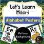 Maori Alphabet Posters: Kōwhaiwhai background - montessorikiwi