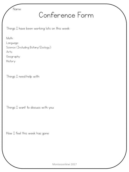 Montessori Conference Form (Editable) - montessorikiwi