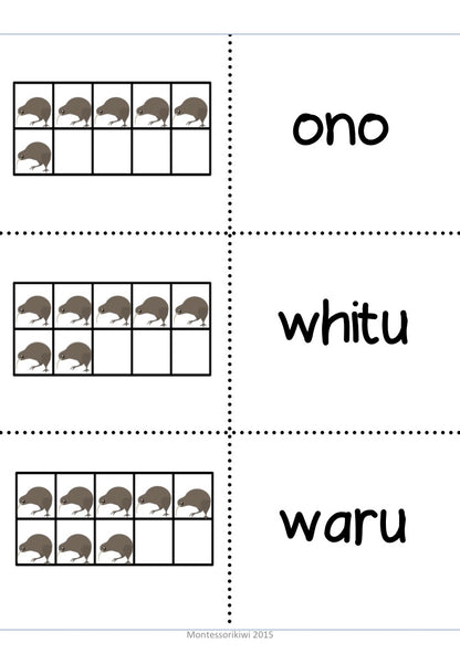 Maori numbers with tens frames - montessorikiwi