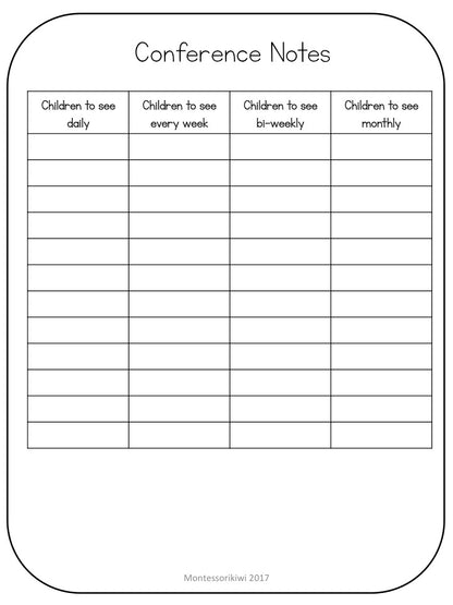 Montessori Conference Form (Editable) - montessorikiwi