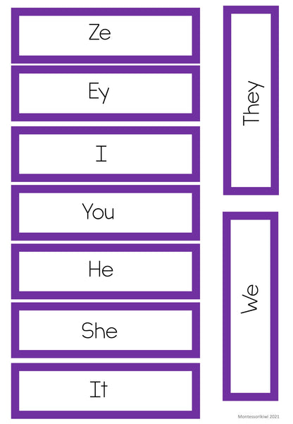 Pronouns Activities and Lesson Plans - Gender Inclusive  (literacy) - montessorikiwi