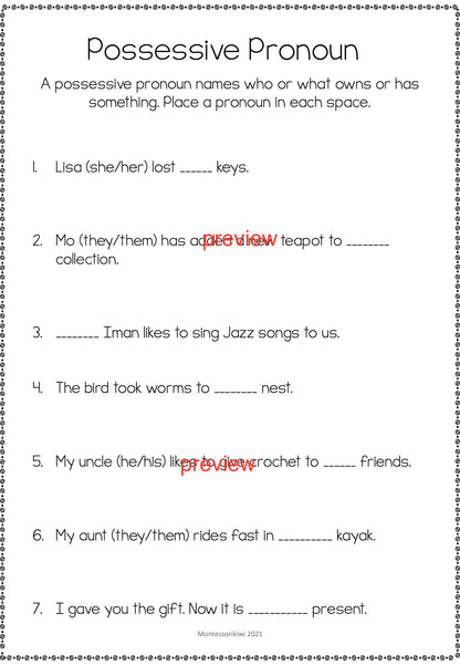 Pronouns Activities and Lesson Plans - Gender Inclusive  (literacy) - montessorikiwi