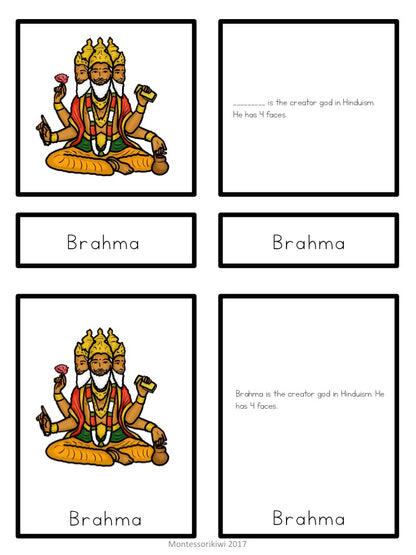 Hinduism 5 part cards (cosmic) - montessorikiwi