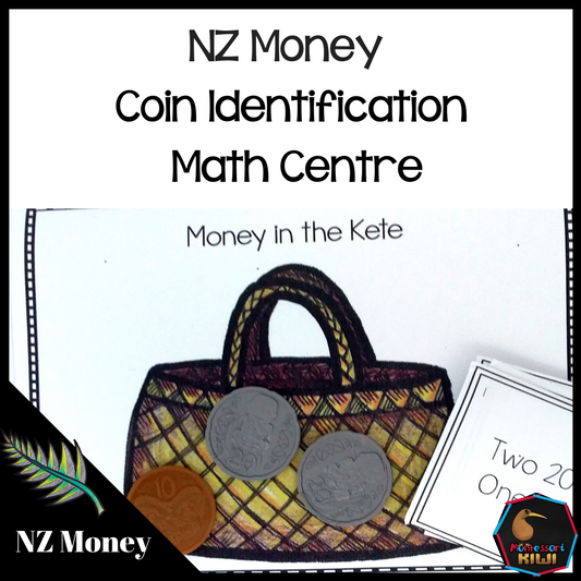 New Zealand Money level 1 money identification game (money in kete) - montessorikiwi