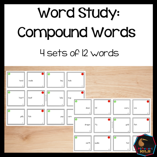 Word Study: Compound Words  (literacy) - montessorikiwi