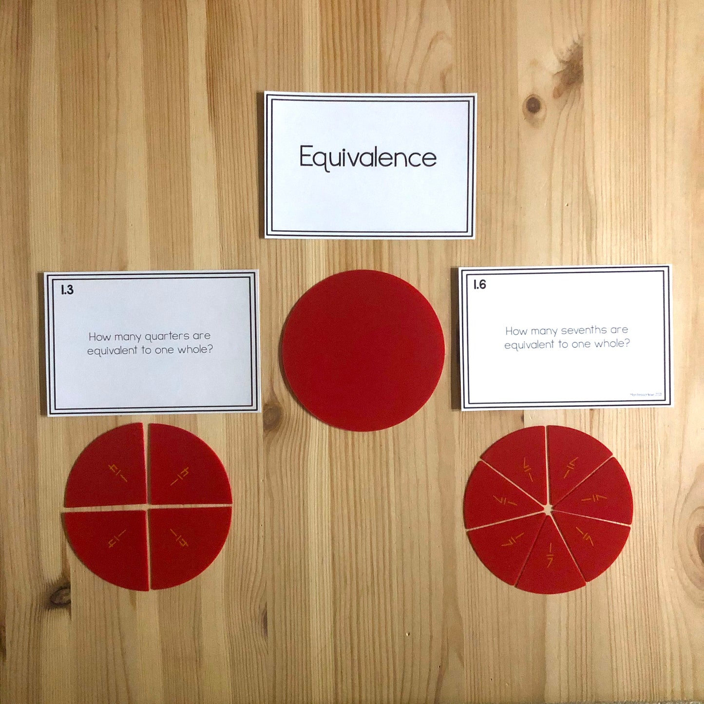 Equivalent Fraction Task Cards (Montessori) - montessorikiwi