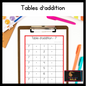 Tables d’addition (addition charts - french) - montessorikiwi