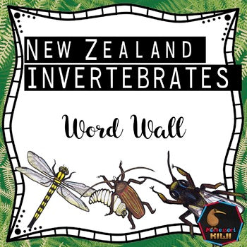 NZ invertebrate word wall - montessorikiwi
