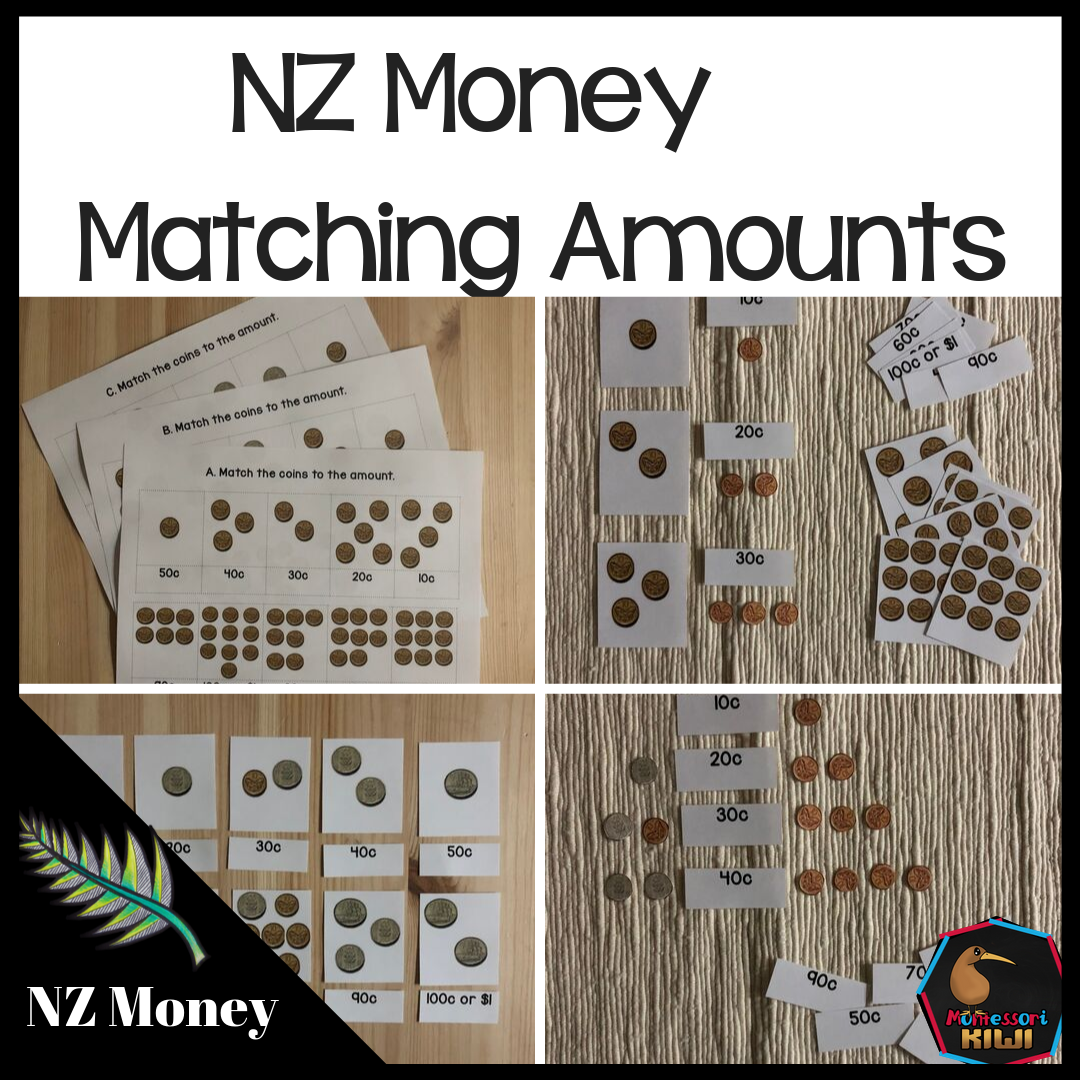 New Zealand Money level 1: matching amounts - montessorikiwi