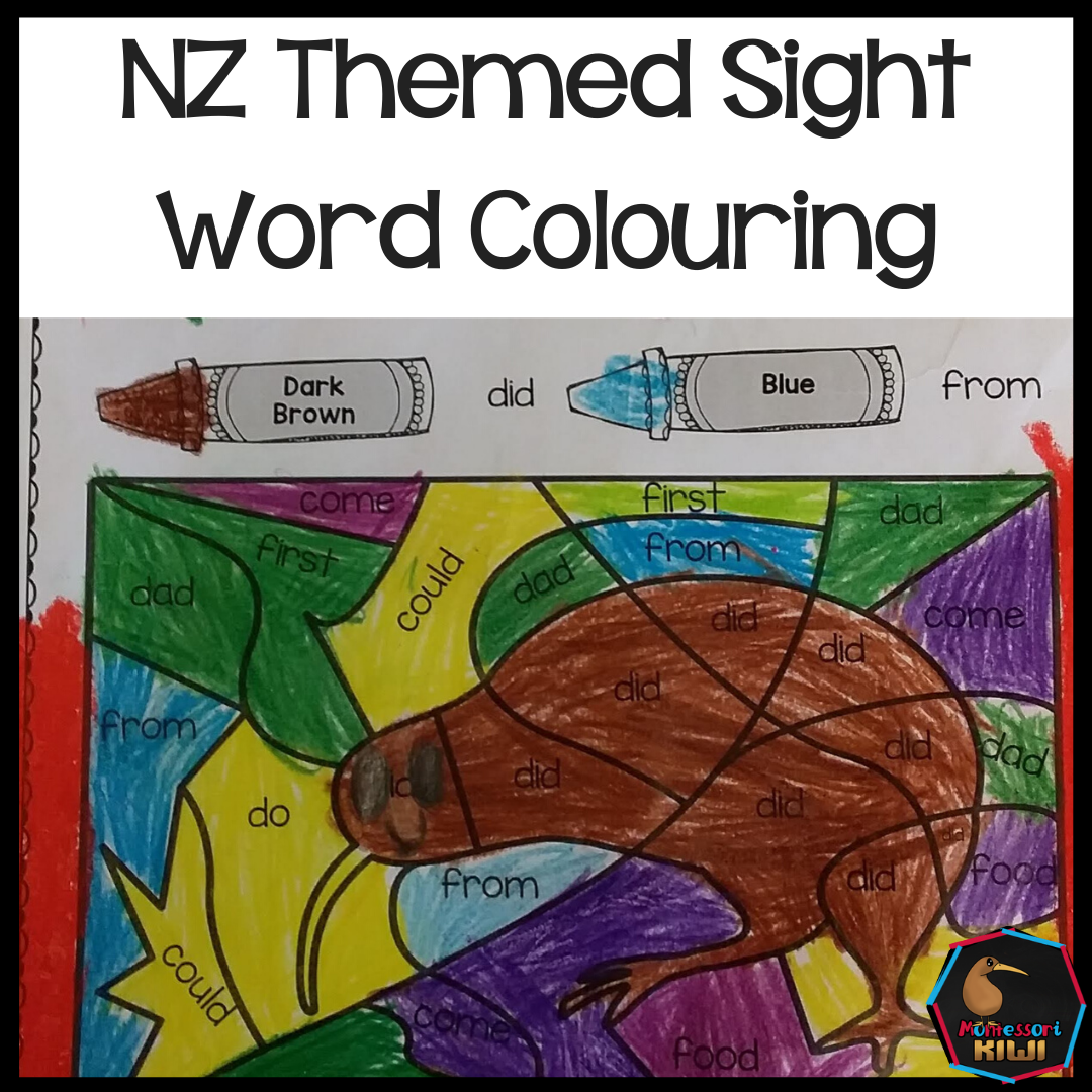New Zealand Themed Sight word Colouring - montessorikiwi