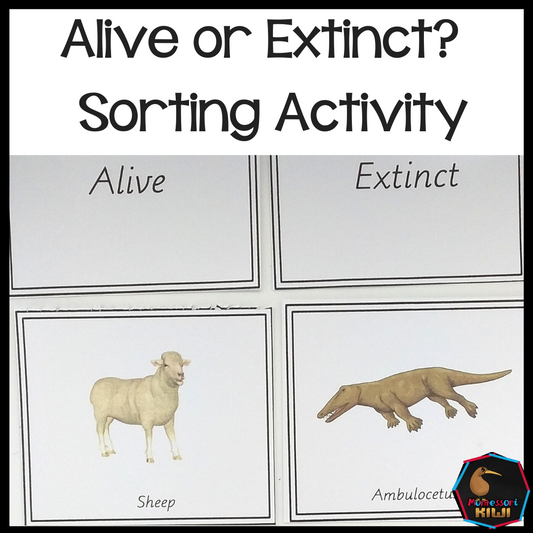 Alive or extinct? Animal sorting activity - montessorikiwi