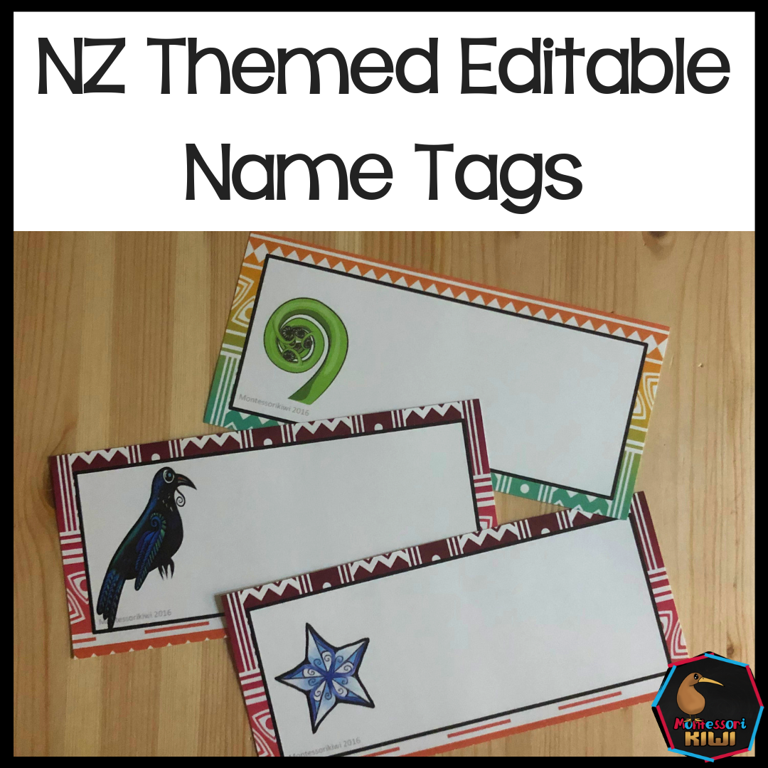 Editable New Zealand Name Tags - montessorikiwi